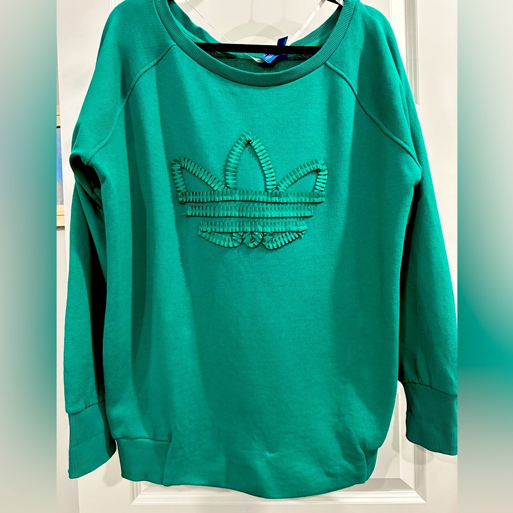 Adidas terry oversized sweatshirt.  GREEN.